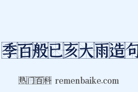 季百般已亥大雨造句是什么意思的图片